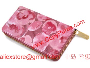 ルイヴィトンコピーM90020ヴィトンヴェルニ2013春夏イカットフラワーLVラウンドジップ長財布ジッピーウォレットローズヴェルール